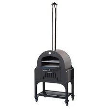Omcan USA 31312 Wood / Coal / Gas Fired Outdoor Oven w/ Steel Interior, Ceram...
