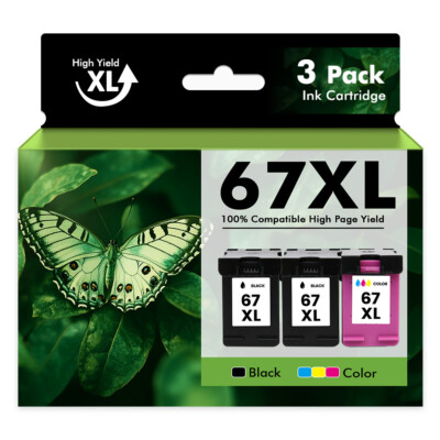 67XL 67XXL Ink Cartridges for HP 67 Deskjet 2700e 2710 2710e 2720 2720e Printer