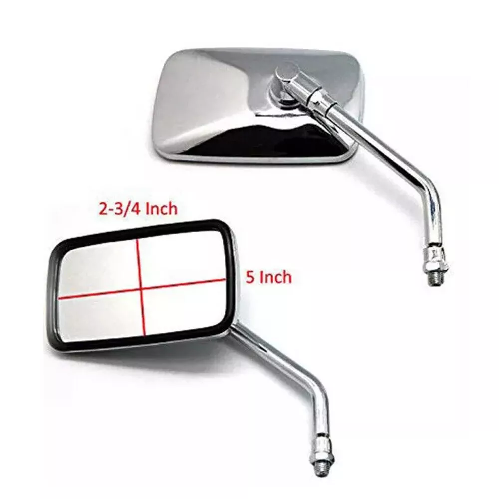 For Suzuki Intruder 800 1400 1800 Chrome Rectangle Motorcycle Rear View  Mirrors