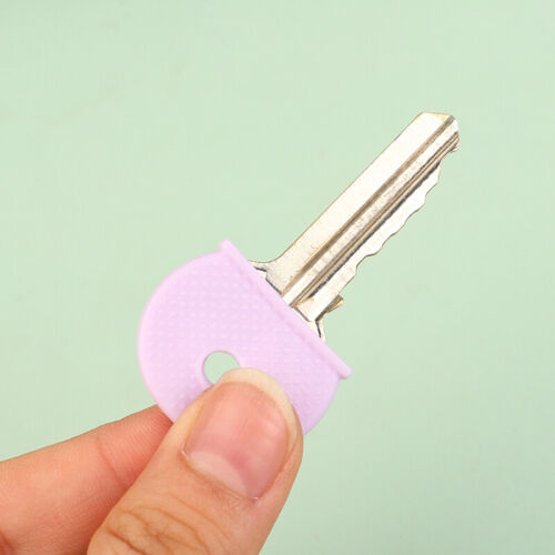 10Pcs Mixed Color PVC Keys Caps Topper Elastic Case For DIY Keyring Head Caps - Imagen 1 de 10