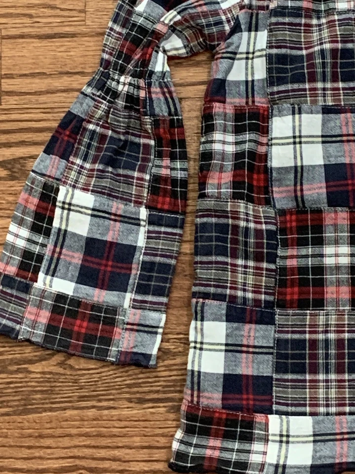 Camisa Top Mangas Campana Lolly Wolly Doodle Niñas Talla 5 Tartán Cuadros Retazos Foto 2 de 4