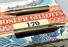 Two Joseph Gillott’s 170 Vintage Dip Pen Nibs Extra Fine Points Extra Flex
