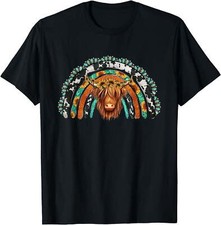 Sunflower Rainbow Highland Hairy Cow Lover T-Shirt