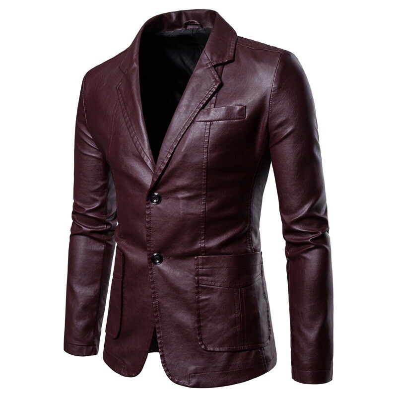 Giacca Uomo Retrò Pelle Pu Slim Fit Retrò Moto Classica Biker Top