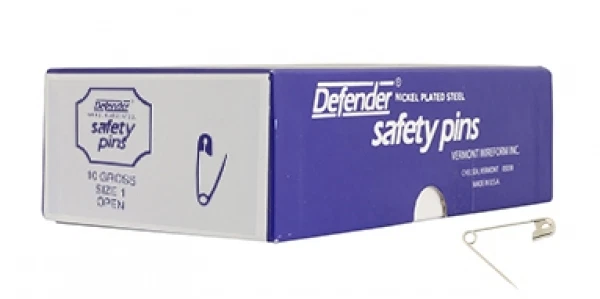 Bulk of 1440 #1 Defender Safety Pins Open Rust Resistant Large Size 1-1/16" USA  - Image 2 of 2