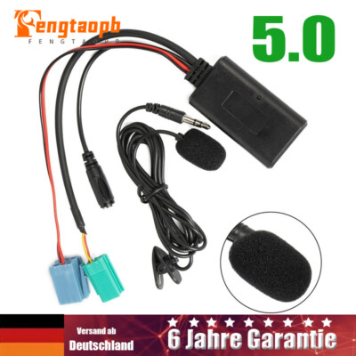 Bluetooth 5.0 Adapter Auto Aux Kabel mit Mikrofon für Renault Espace 2005-2011