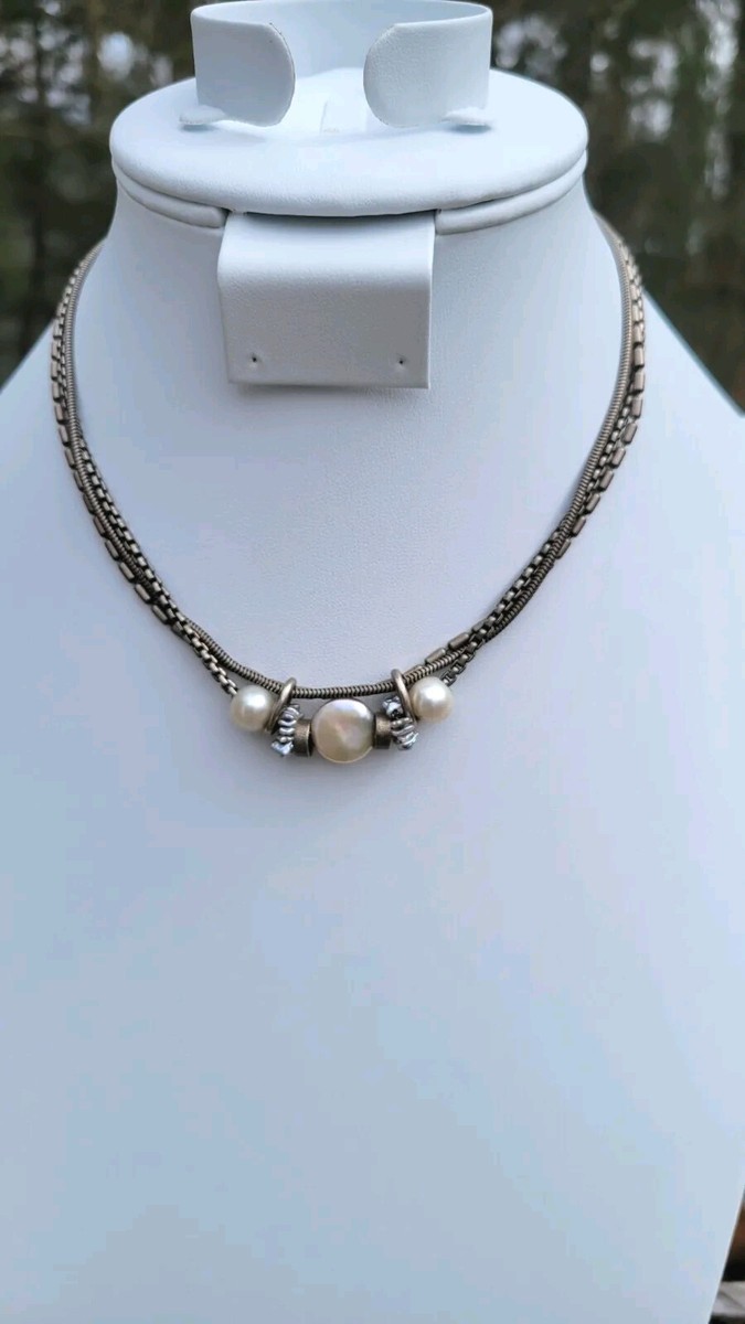 Beth Orduna Handcrafted Designer Signed Sterling Silver Pearl 16