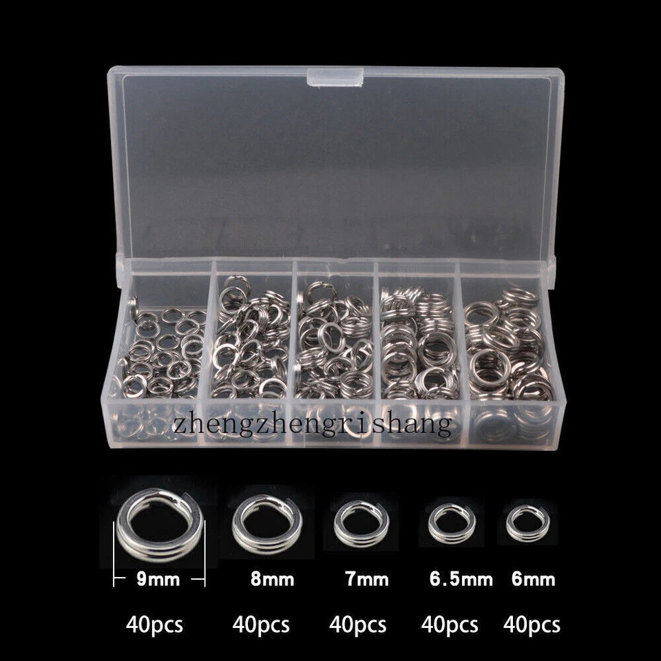 200pcs Heavy Duty Swivel Snap Stainless Steel Fishing Split Ring Fish Connector - Image 2 of 4
