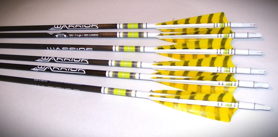 Стрелы воинов с золотым наконечником для традиционной стрельбы из лука (все перья с перемычкой) - Изображение 3 из 4