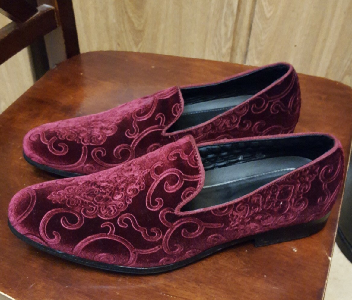 SAOLA Mocassini affumicatore sigari Jetrano Aerostar 175 velluto bordeaux taglia 10 UOMO