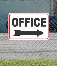 OFFICE w/ Right Arrow Metal Sign for Street Road Highway Parking Lot 12"x18"