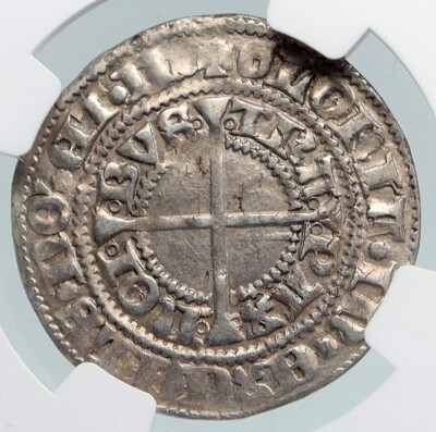 1400-99 AD GERMAN STATES Strasbourg Fleur-de-Lis SILVER Groschen