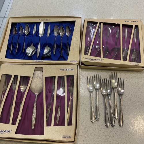 WILTSHIRE SILVERPLATE STUART DEVLIN SETS 3 Sets Plus 6 Cake Forks eBay