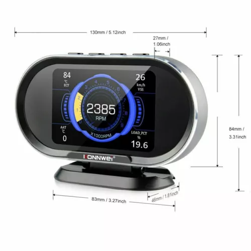 KONNWEI KW206 HUD Digital Display Car Scanner Fuel Consumption Temperature Gauge - Picture 10 of 11
