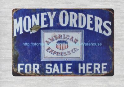 dorm wall art  Money Orders American Express For Sale Here metal tin sign
