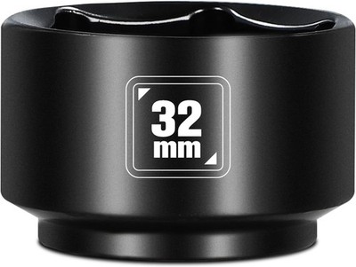32mm Low Profile Oil Filter Socket with 3/8'' Drive, 6-Point Chrome Vanadium Stee