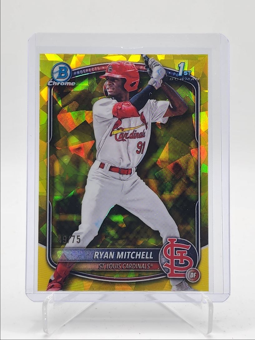RYAN MITCHELL 2025 BOWMAN CHROME DRAFT 1ST SAPPHIRE YELLOW B /75 Q0667