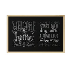 Chalkboard 24 x 36 Birch Wood Frame Wall Mountable Dry Erase U Brands Blackboard
