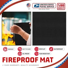 Fireproof Welding Blanket Heat Shield Black Flame Retardant Fabric 19.6”x19.6”