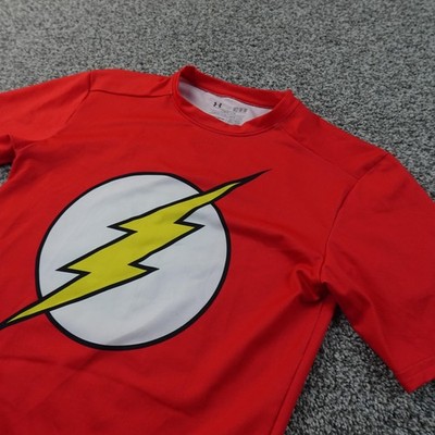 Under Armour Shirt Mens M Red Flash Graphic Compression Tee Workout Gym Athletic