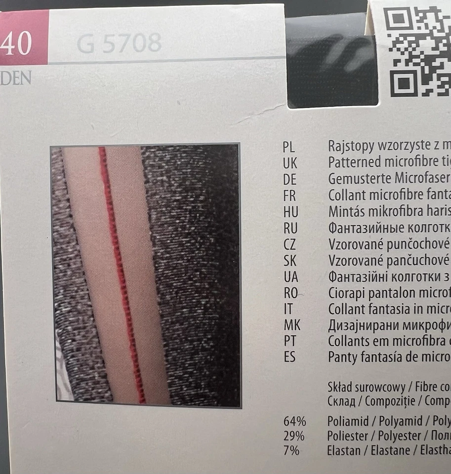 NUEVAS Medias Fiore Costura Trasera Talla LG HESTIA Microfibra Negra Con Costura Roja 40 Denier Foto 4 de 4