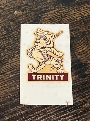 Vtg 1970's SMALL Water Slide Decal Trinity Tigers University San Antonio TX