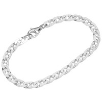 Armband 925 Sterling Silber 19Cm Langpanzerkette GedrüCkt Diamantiert Unisex Neu