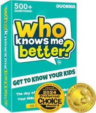 Who Knows Better? Family Card Trivia Game Educational Questions for Families