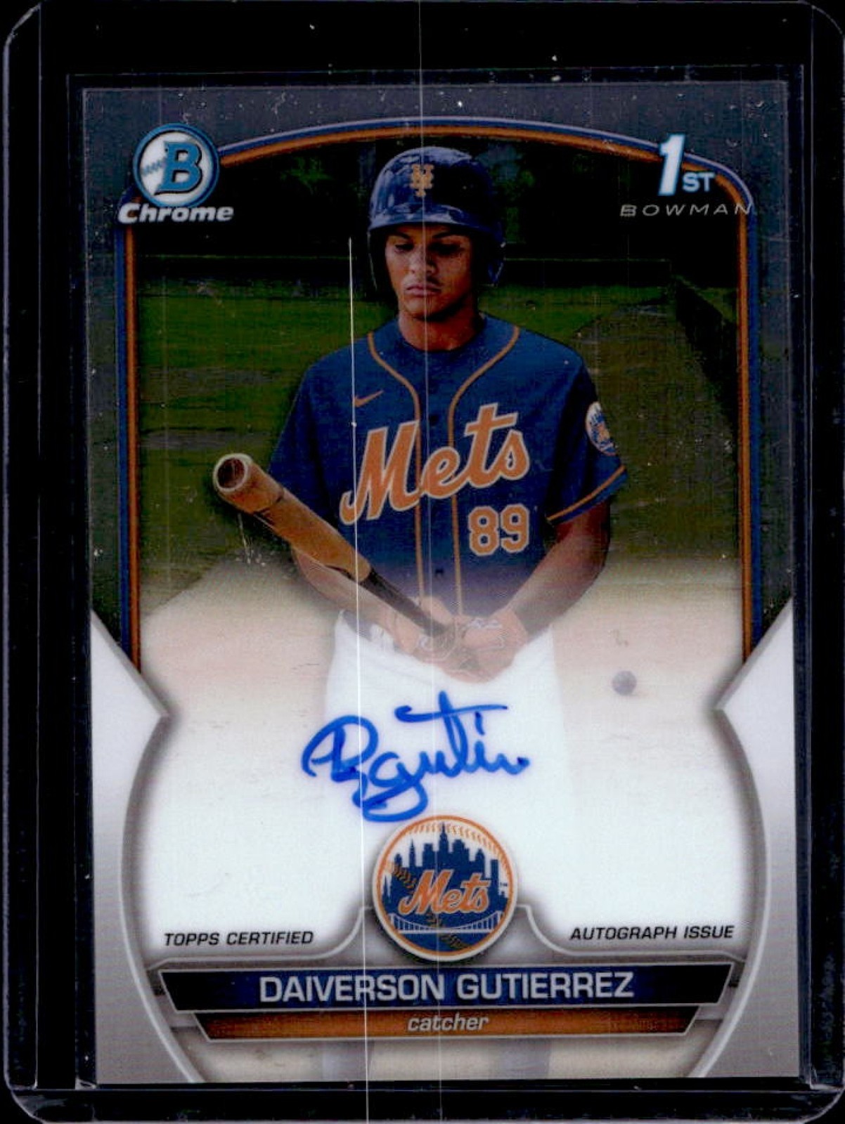 2023 Bowman Chrome Daiverson Gutierrez Auto 1st Prospect #CPA-DG Mets