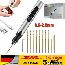 Mini Akku Handbohrer mit 10 Spiralbohrer Set - Holz Modellbau Schmuck Bastel