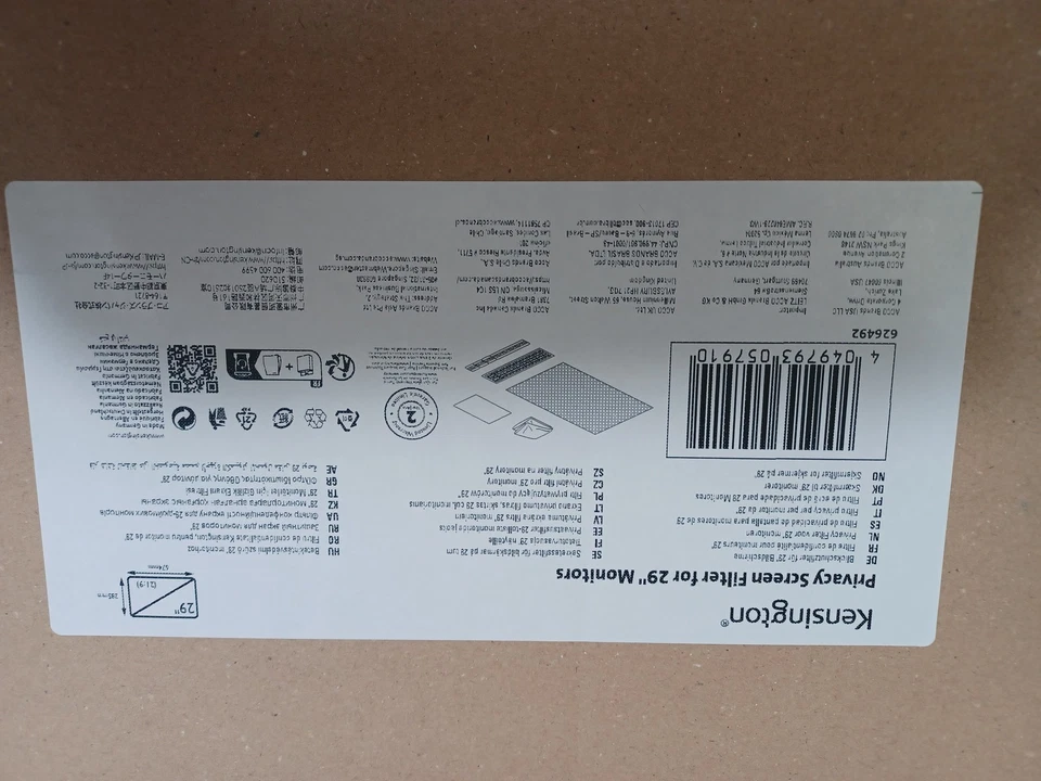 Kensington Privacy Screen Filter For 29" Monitors 21:9 2-Way Removable 626492 - Image 4 of 4