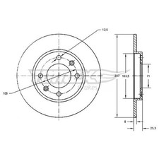 2x Bremsscheibe hinten für Peugeot 306 7A 7B 7E 7D | 26244767