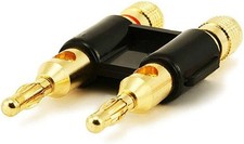 20 Pcs 4mm Gold Dual Banana Plugs Screw Type Speaker Wire Connector BLACK
