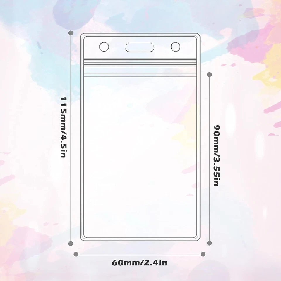 100pzs porta gafete vertical plástico transparente con cierre cremallera impermeable Foto 2 de 4