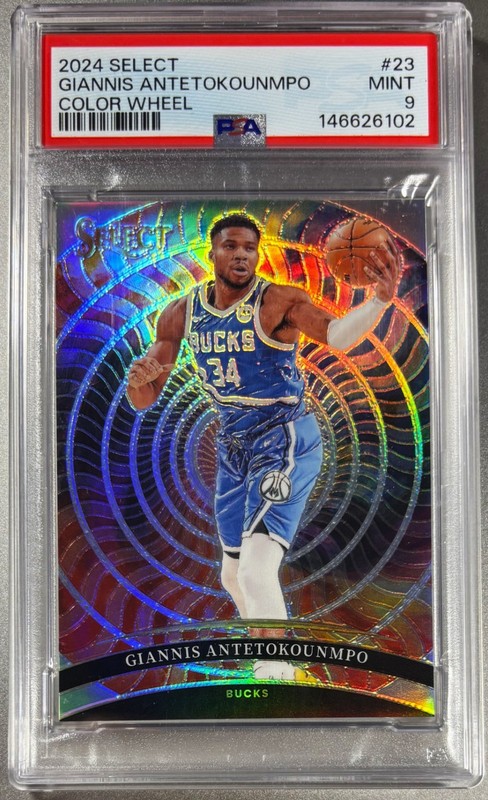 2024-25 Select Giannis Antetokounmpo Color Wheel Bucks Heat PSA 9 MINT
