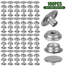 100X Snap Fastener Kit Stainless Steel Boat Canvas Screw Press Stud Cover Button