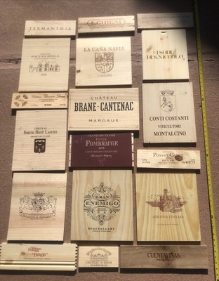 Beautiful Wood Wine Box 18 Panel lot Crate ends Cellar Vineyard Huge