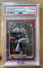 2024 Bowman Chrome - Prospects Juan Baez #BCP-160 Red Shimmer Refractor /10 (RC)