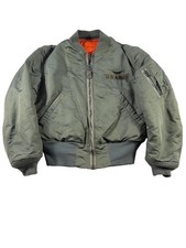 Vtg Alpha Industries Jacket Mens S Green Nylon MA-1 Flight Bomber US Army 1968