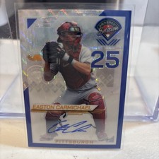 2025 Panini Prospect Edition Pirates Easton Carmichael 58/75 Blue Prizm Auto