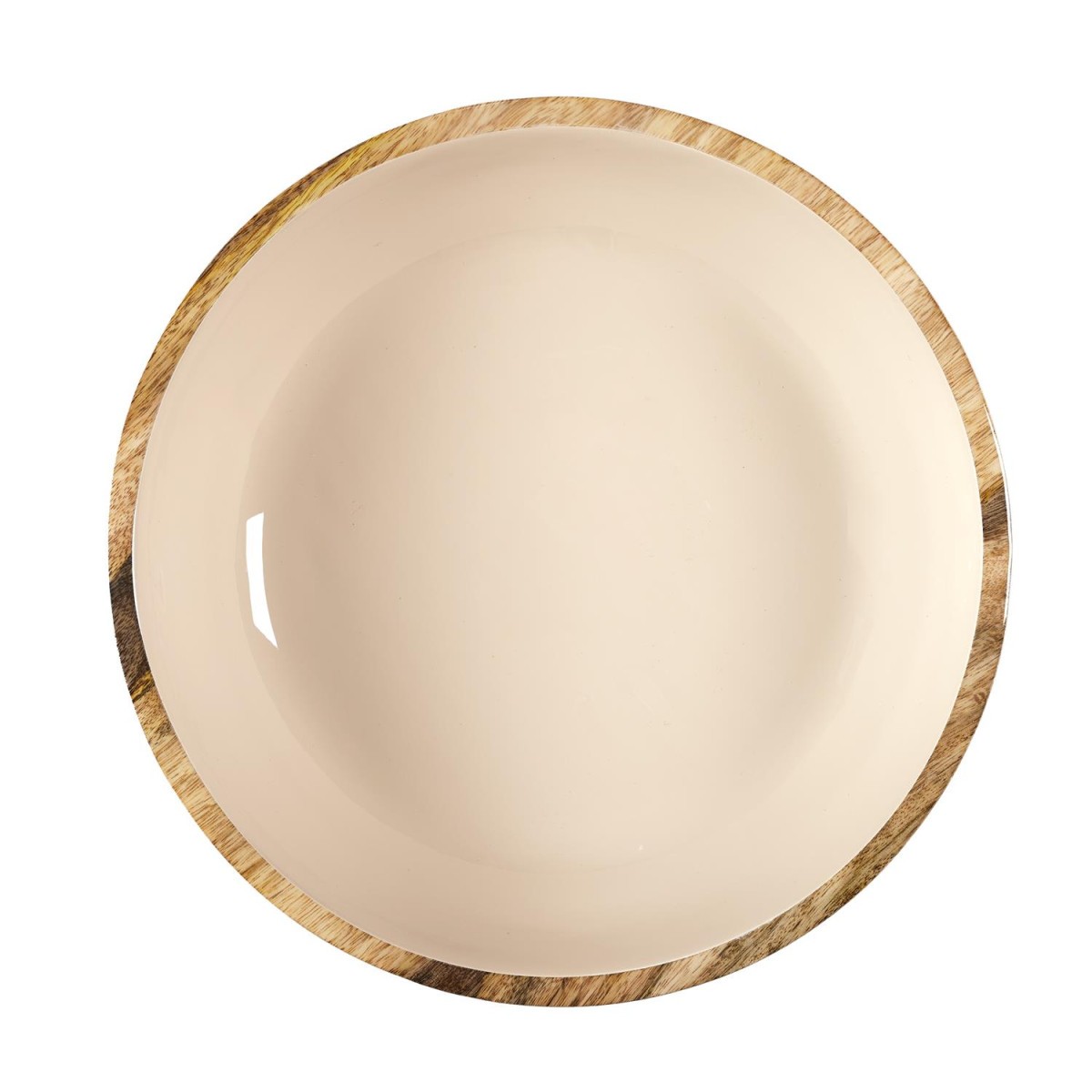 Saladier en bois beige Dune 33 cm grand bol à salade et coupe à fruits - 2