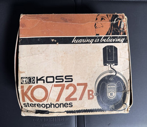 Vintage Koss KO/727B Stereophones Headphones w/ Original Box & Paperwork Retro