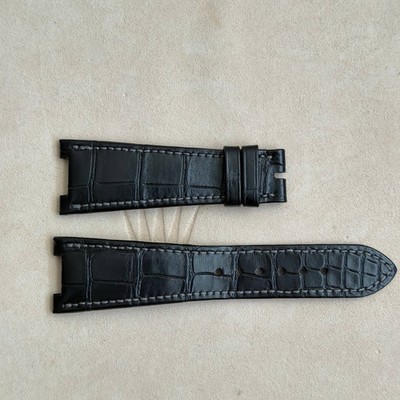 OEM 25mm Patek Philippe Nautilus 5711 5712 Black Leather Watch Strap