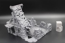 Tabletop Terrain Fantasy Medieval 7-1/2x7x6 Stone House Ruin Dnd RPG Wargame Ski