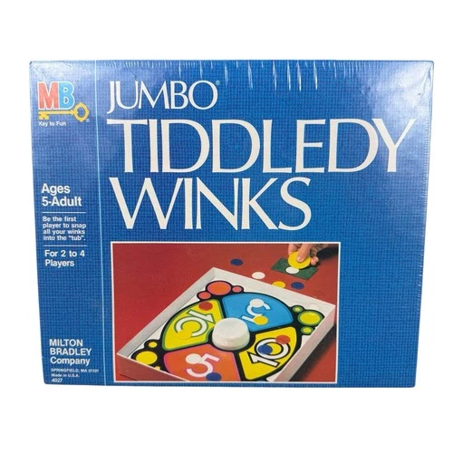 VTG Milton Bradley Jumbo Tiddledy Winks Board Game Age 5 to Adult 1982