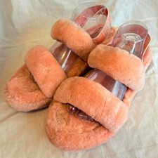 UGG Oh Yeah Sheepskin Slides Slingback Pop Coral