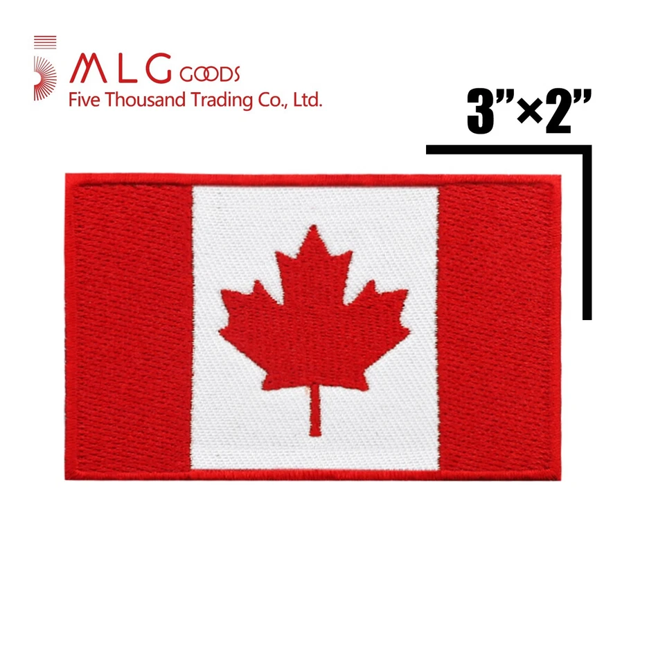5MLGgoods Canada Flag Embroidered Patch, with Hook and Loop (Green) - Image 2 of 4
