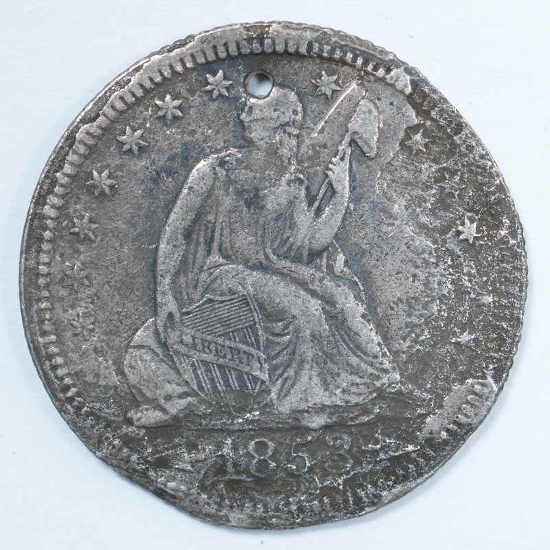 1853 Seated Liberty Quarter - Arrows & Rays - Holed Cull
