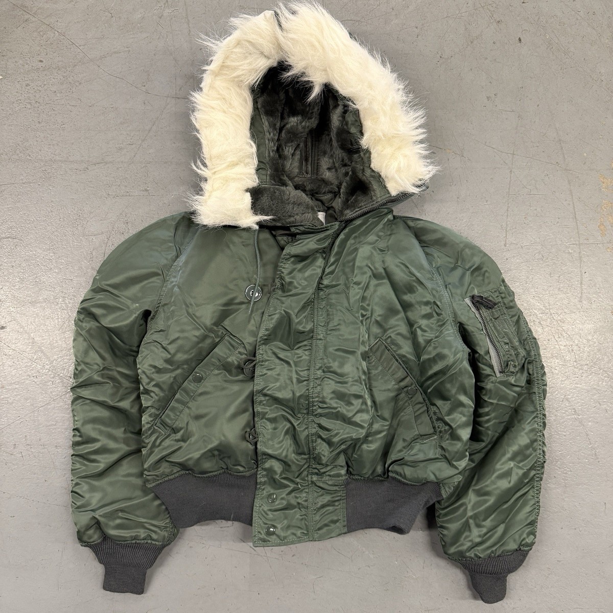 く*み様 80s 90s USA alpha type N2B flight j Vintage 1985 Alpha Industries N-2B Flight Jacket Parka Fur Hood