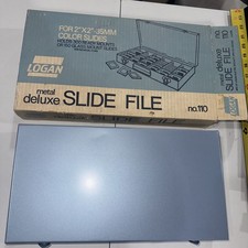 Vintage Logan Metal Deluxe 35mm Slide File 2"x2" No. 110 New Old Stock Open Box